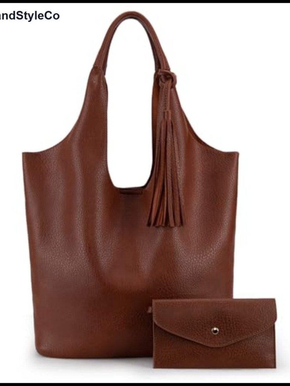Vegan Leather Slouchy Hobo Shoulder Bag Tassel Satchel
